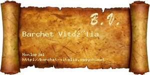 Barchet Vitália névjegykártya